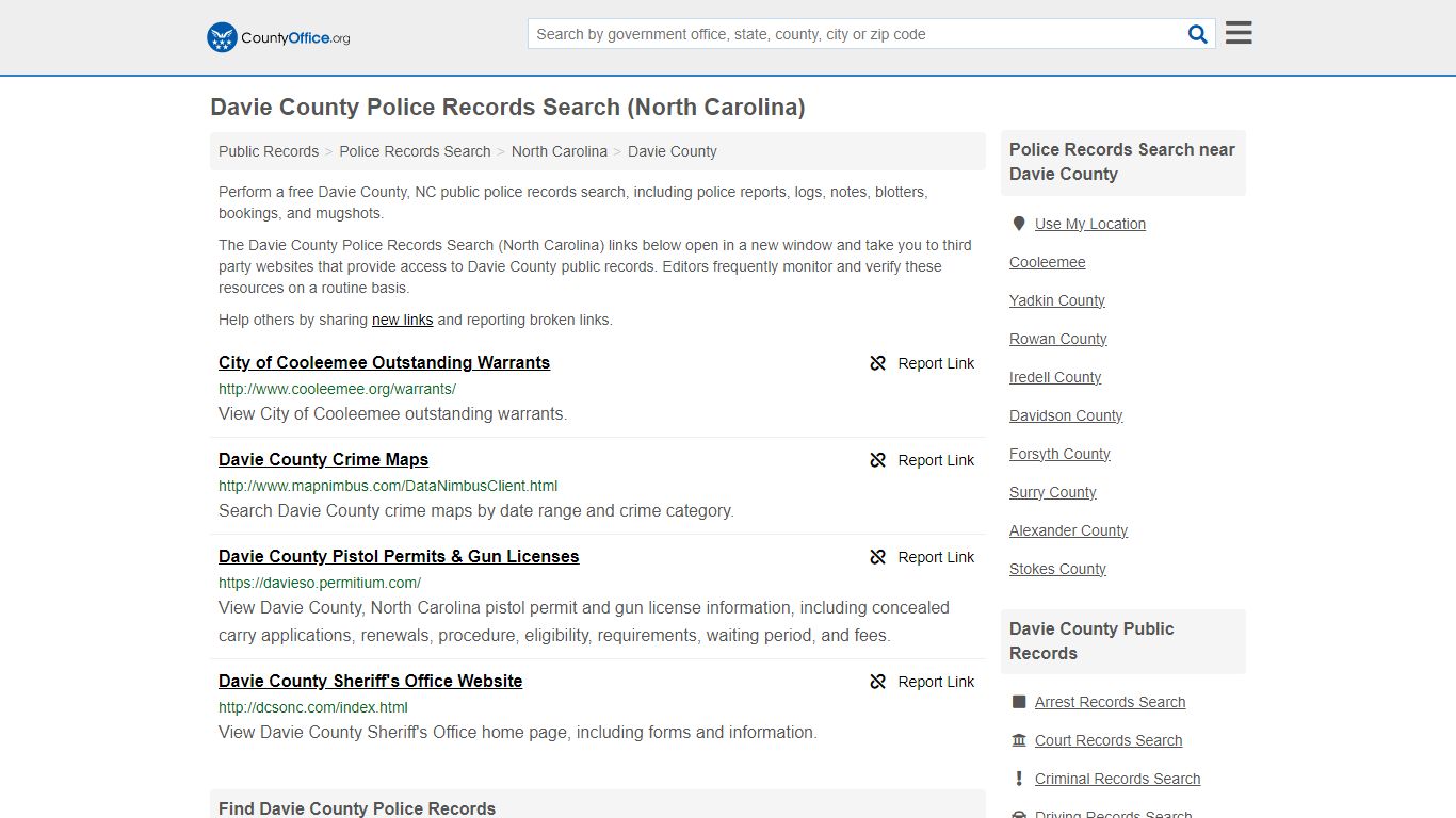 Police Records Search - Davie County, NC (Accidents & Arrest Records)