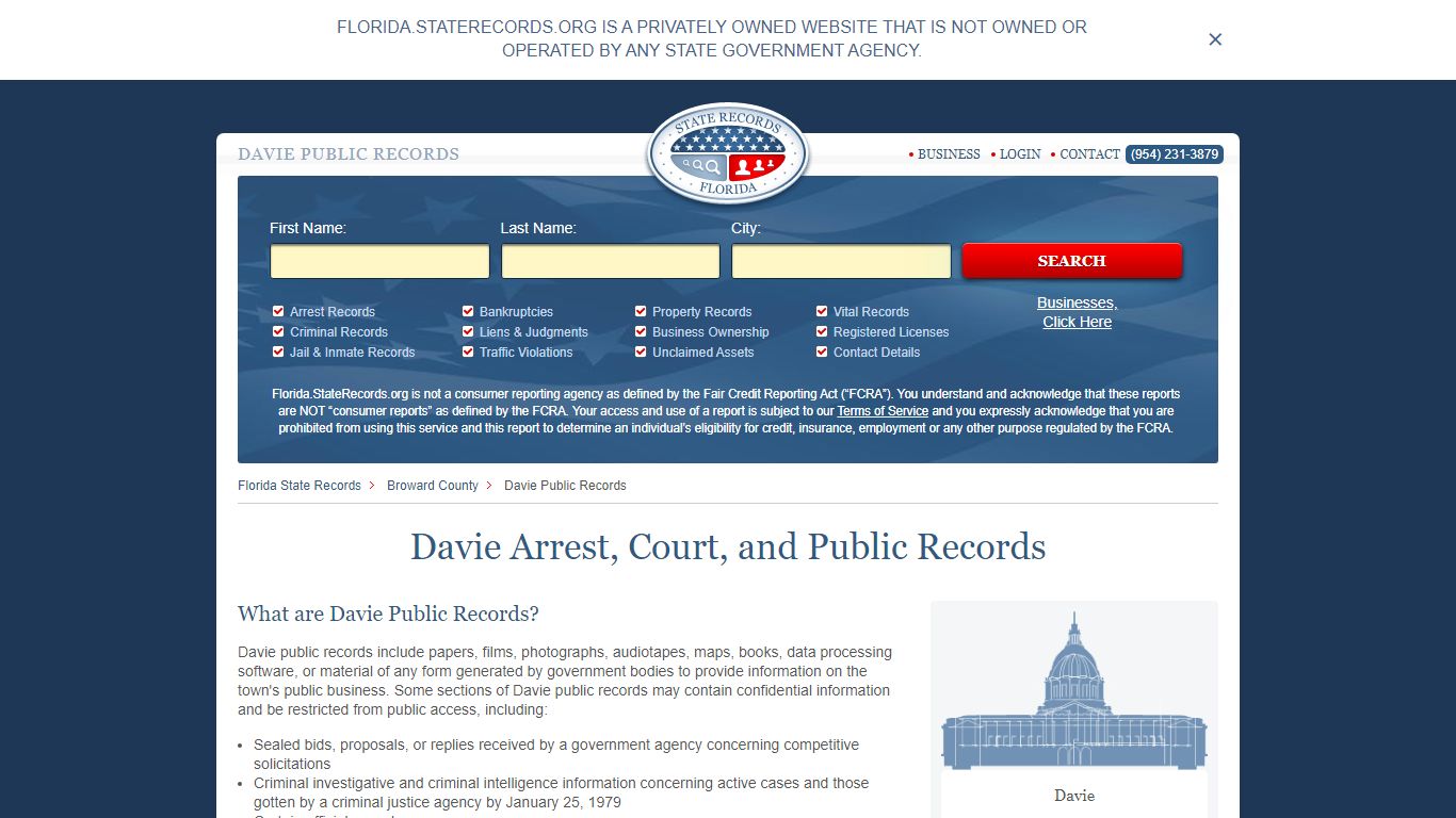Davie Arrest and Public Records | Florida.StateRecords.org