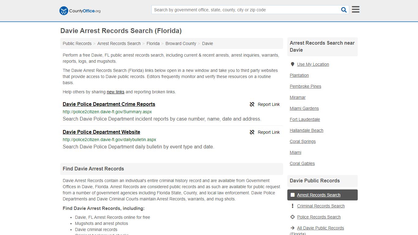 Arrest Records Search - Davie, FL (Arrests & Mugshots)